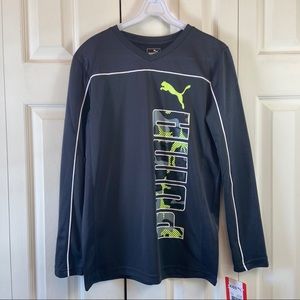 Puma Boys Navy Athletic Long Sleeve Shirt NWT sz L